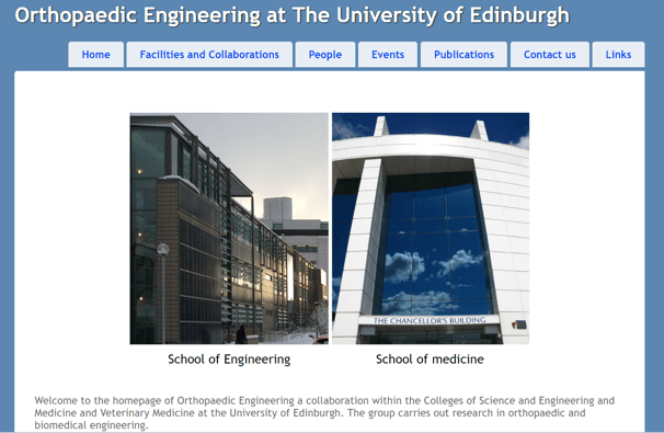 Research Group Website Screenshot